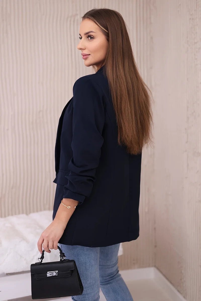 Elegant blazer with lapels 9709 / – Navy blue цвет / color | Lexline Fashion