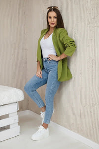 Elegant blazer with lapels 9709 / – Olive цвет / color | Lexline Fashion