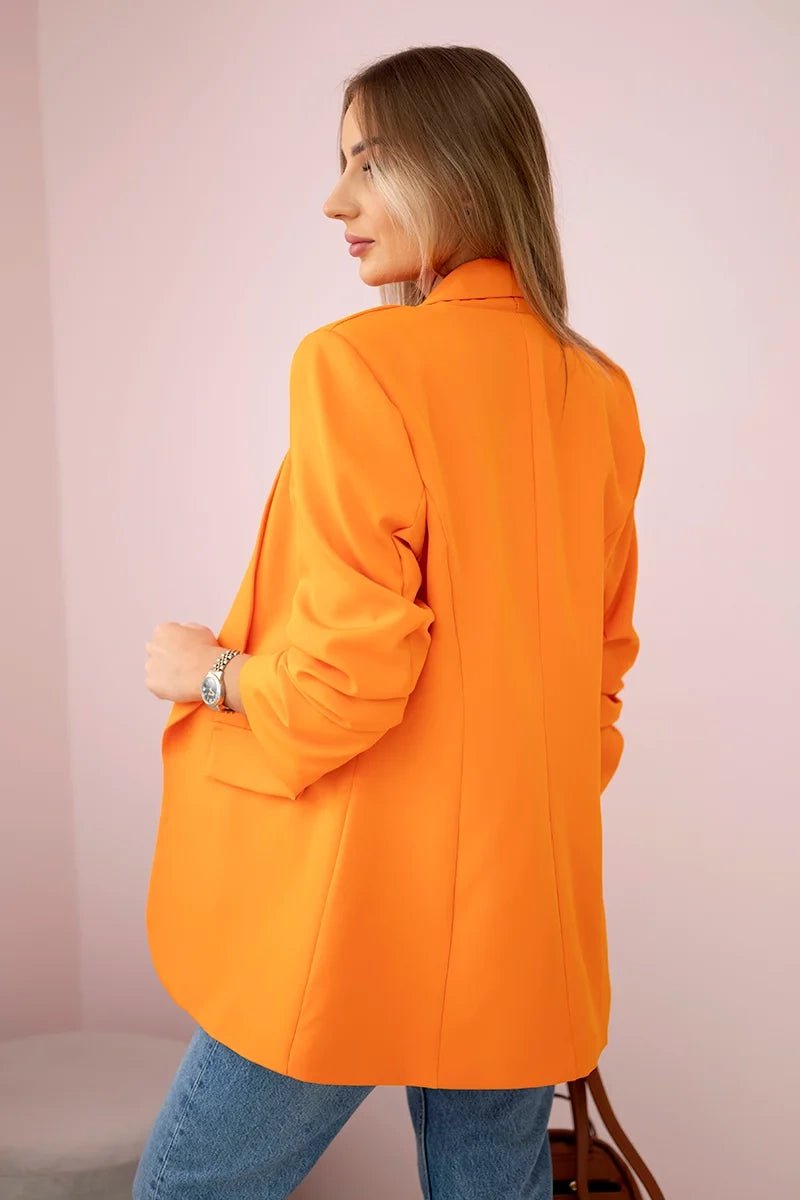 Elegant blazer with lapels 9709 / – Orange цвет / color | Lexline Fashion