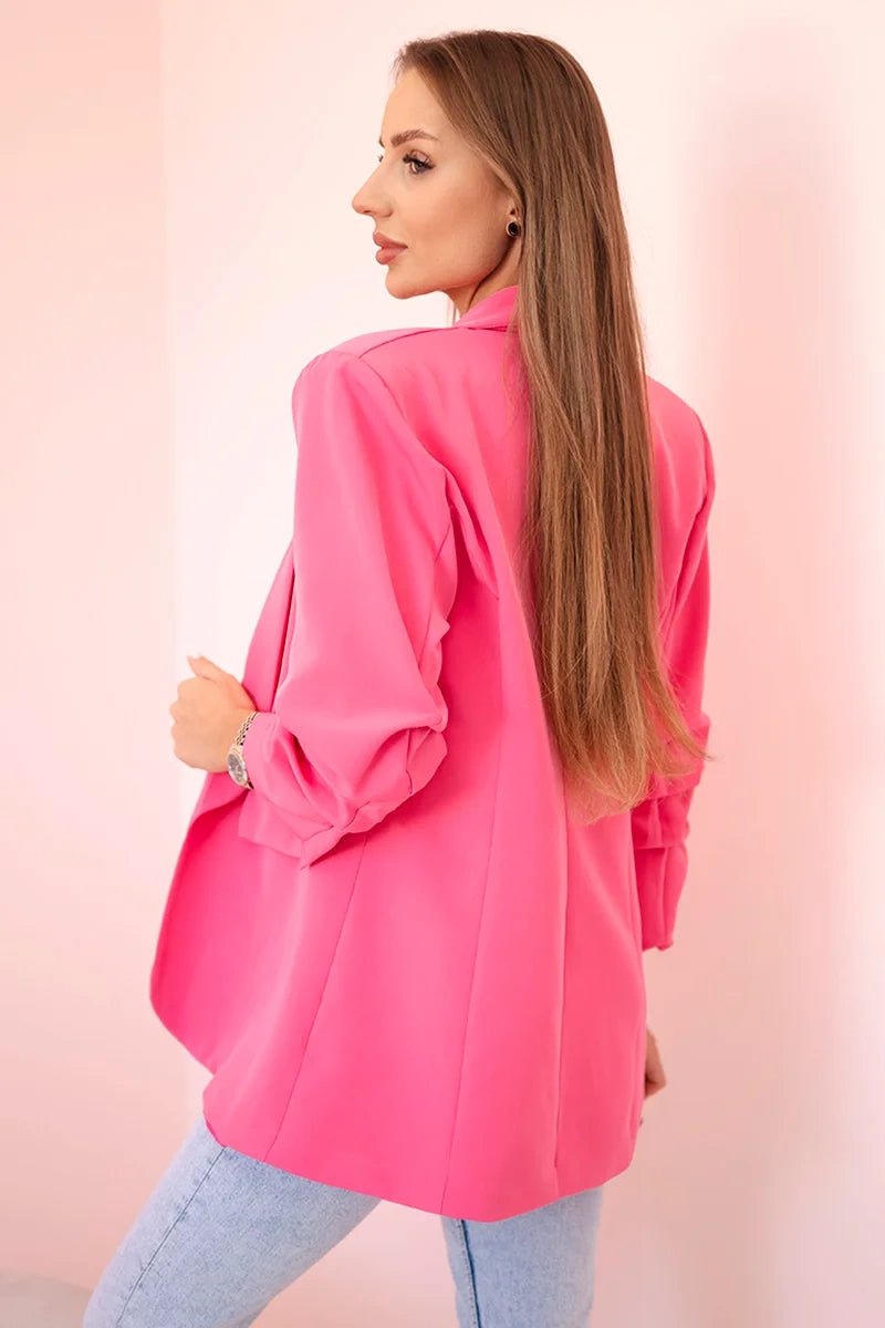 Elegant blazer with lapels 9709 / – Pink цвет / color | Lexline Fashion