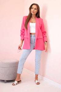 Elegant blazer with lapels 9709 / – Pink цвет / color | Lexline Fashion