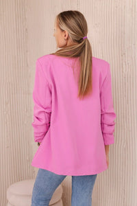 Elegant blazer with lapels 9709 / – Pink || Dark цвет / color | Lexline Fashion
