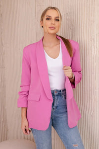 Elegant blazer with lapels 9709 / – Pink || Dark цвет / color | Lexline Fashion