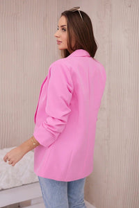 Elegant blazer with lapels 9709 / – Pink || Light цвет / color | Lexline Fashion