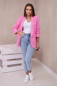 Elegant blazer with lapels 9709 / – Pink || Light цвет / color | Lexline Fashion