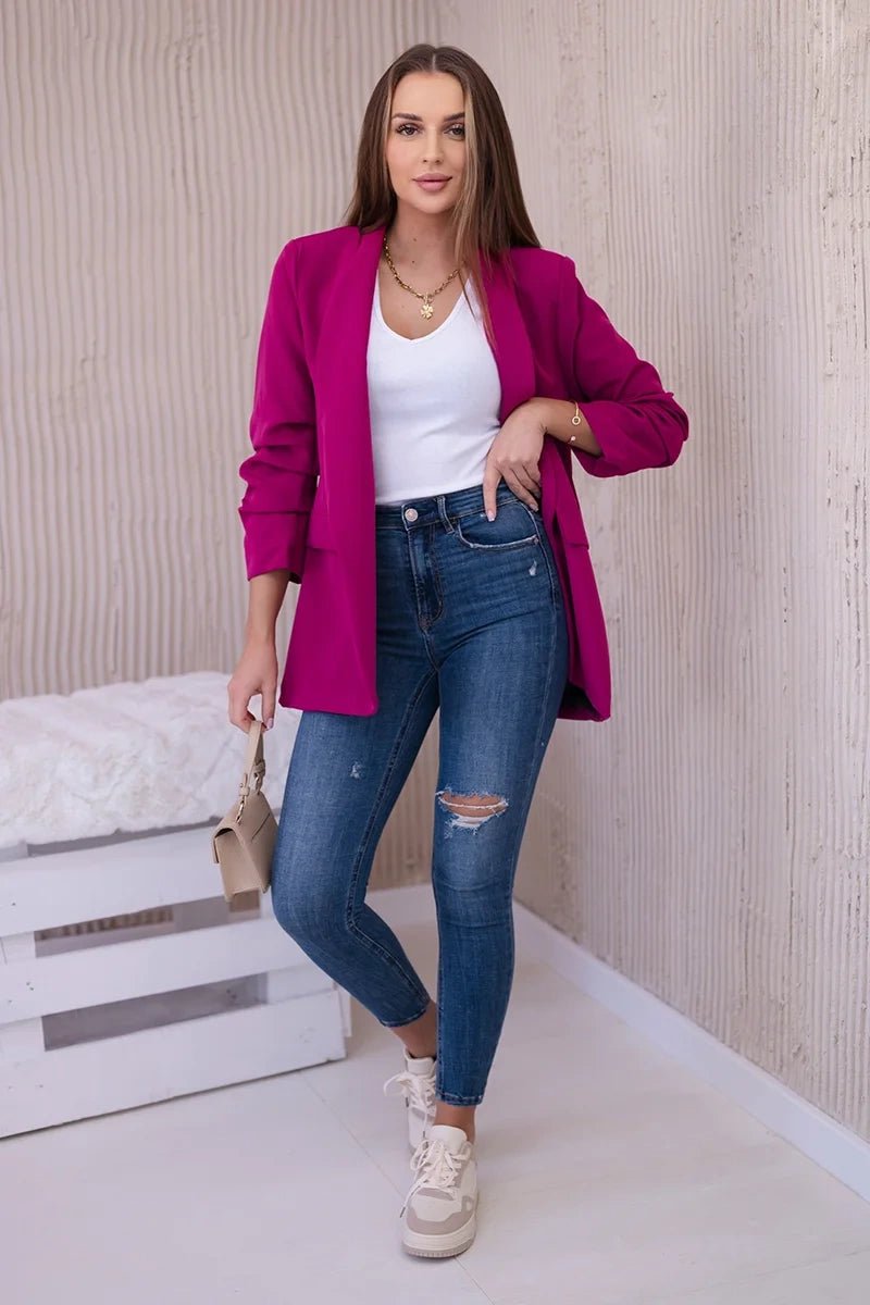 Elegant blazer with lapels 9709 / – Plum цвет / color | Lexline Fashion