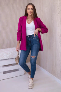Elegant blazer with lapels 9709 / – Plum цвет / color | Lexline Fashion