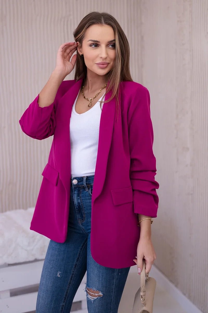 Elegant blazer with lapels 9709 / – Plum цвет / color | Lexline Fashion