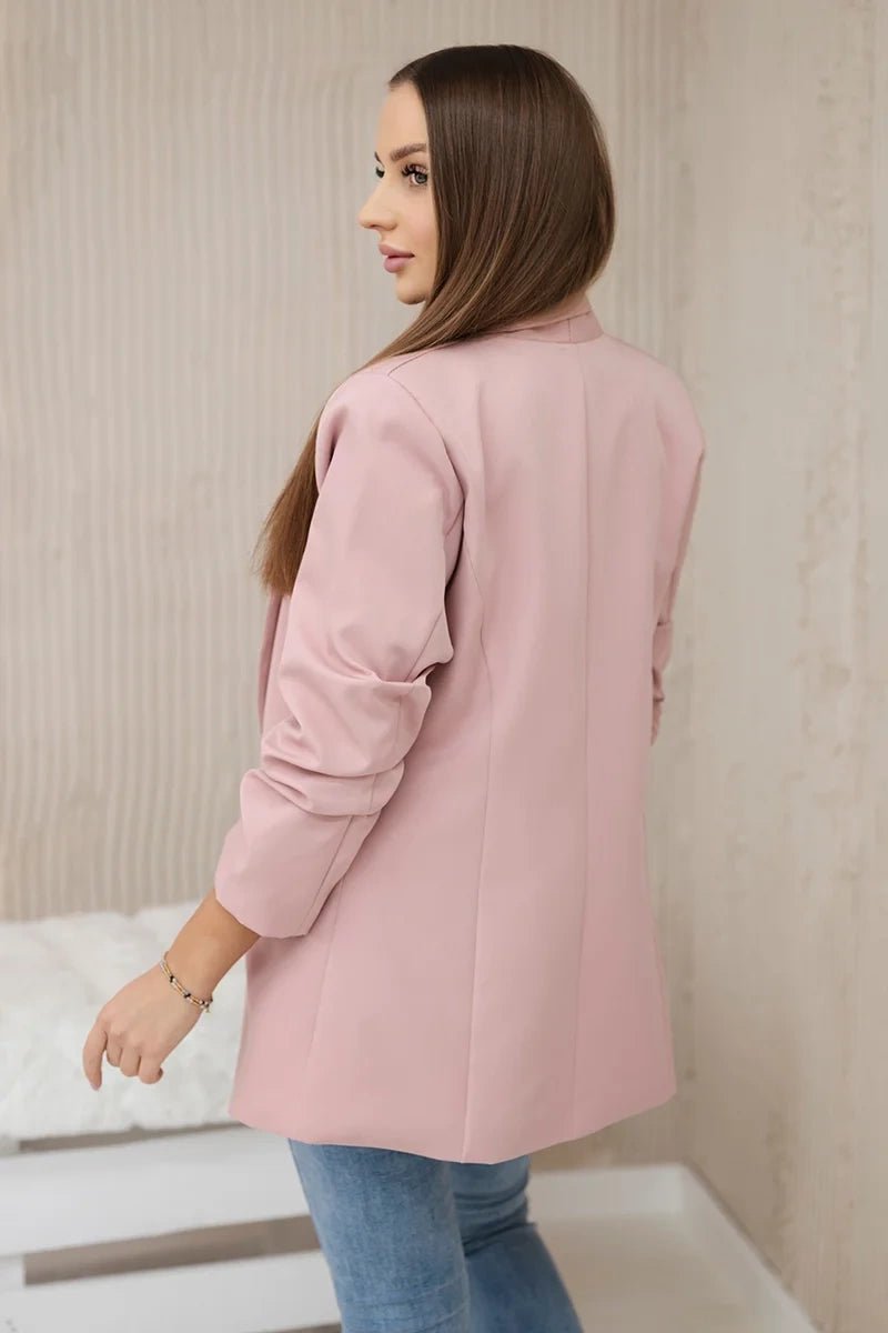 Elegant blazer with lapels 9709 / – Powder цвет / color | Lexline Fashion