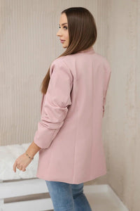 Elegant blazer with lapels 9709 / – Powder цвет / color | Lexline Fashion