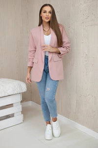 Elegant blazer with lapels 9709 / – Powder цвет / color | Lexline Fashion