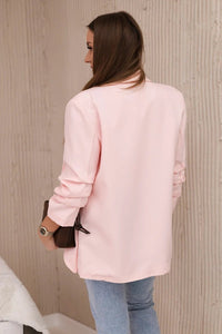 Elegant blazer with lapels 9709 / – Powder || Light цвет / color | Lexline Fashion
