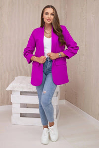 Elegant blazer with lapels 9709 / – Purple цвет / color | Lexline Fashion