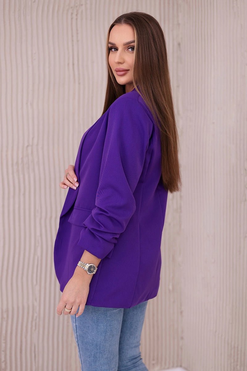 Elegant blazer with lapels 9709 / – Purple || Dark цвет / color | Lexline Fashion