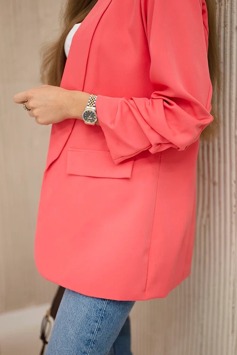 Elegant blazer with lapels 9709 / – Raspberry цвет / color | Lexline Fashion