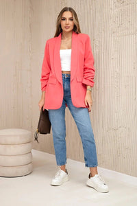 Elegant blazer with lapels 9709 / – Raspberry цвет / color | Lexline Fashion