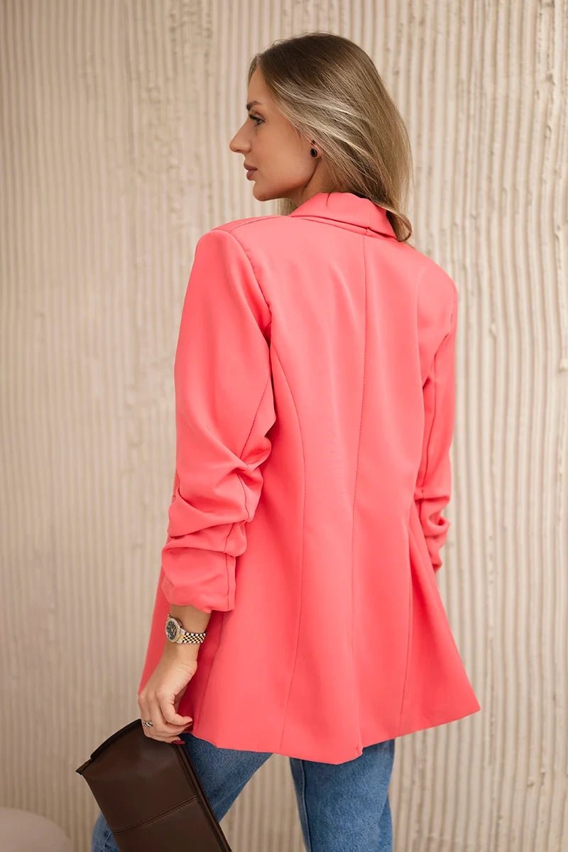 Elegant blazer with lapels 9709 / – Raspberry цвет / color | Lexline Fashion