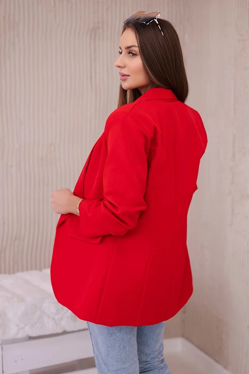 Elegant blazer with lapels 9709 / – Red цвет / color | Lexline Fashion