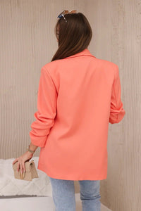 Elegant blazer with lapels 9709 / – Salmon цвет / color | Lexline Fashion