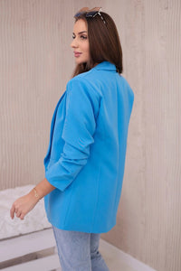 Elegant blazer with lapels 9709 / – Turquoise цвет / color | Lexline Fashion