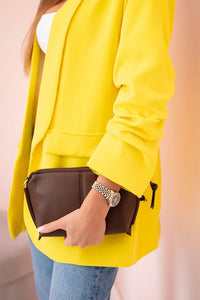 Elegant blazer with lapels 9709 / – Yellow цвет / color | Lexline Fashion