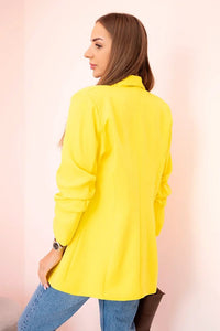 Elegant blazer with lapels 9709 / – Yellow цвет / color | Lexline Fashion