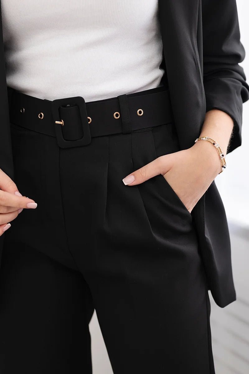 Elegant set of blazer and trousers 80172K / – Black цвет / color | Lexline Fashion