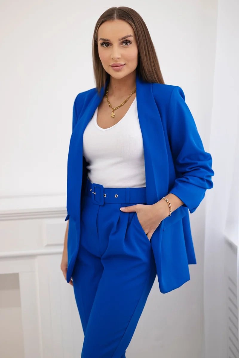 Elegant set of blazer and trousers 80172K / – Blue cornflower цвет / color | Lexline Fashion