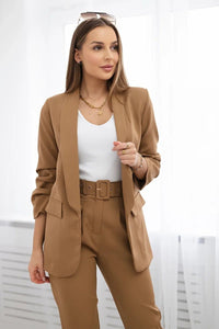 Elegant set of blazer and trousers 80172K / – Camel цвет / color | Lexline Fashion