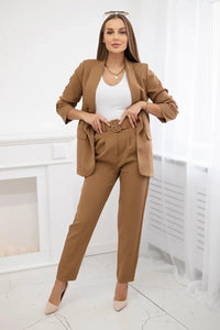 Elegant set of blazer and trousers 80172K / – Camel цвет / color | Lexline Fashion