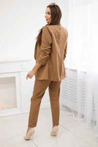 Elegant set of blazer and trousers 80172K / – Camel цвет / color | Lexline Fashion