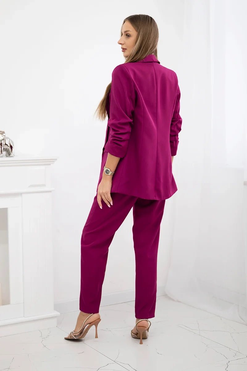 Elegant set of blazer and trousers 80172K / – Dark || beige цвет / color | Lexline Fashion