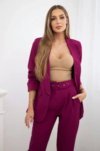 Elegant set of blazer and trousers 80172K / – Dark || beige цвет / color | Lexline Fashion