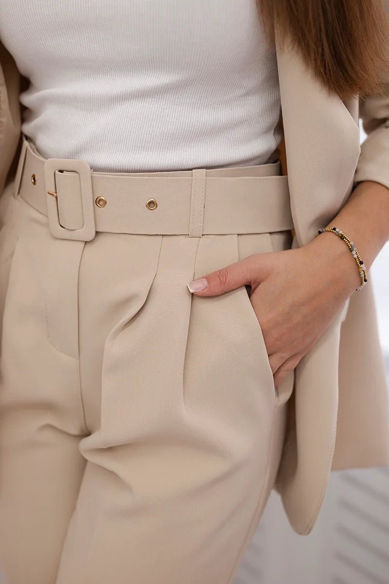 Elegant set of blazer and trousers 80172K / – Dark || beige цвет / color | Lexline Fashion