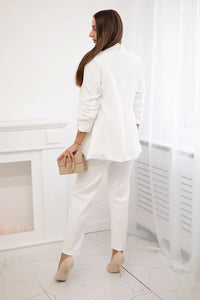 Elegant set of blazer and trousers 80172K / – Ecru цвет / color | Lexline Fashion