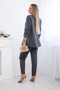 Elegant set of blazer and trousers 80172K / – Graphite цвет / color | Lexline Fashion