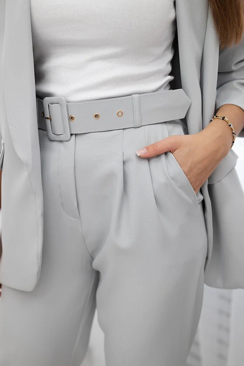 Elegant set of blazer and trousers 80172K / – Gray цвет / color | Lexline Fashion