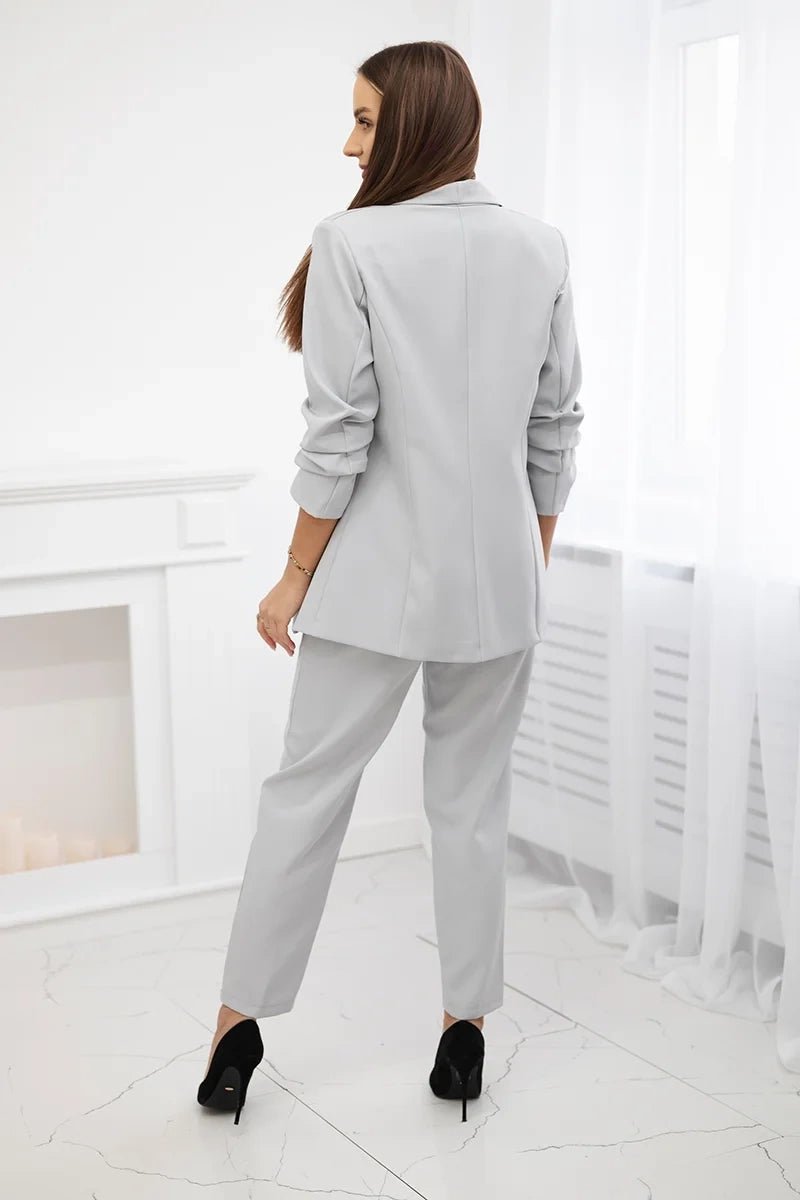 Elegant set of blazer and trousers 80172K / – Gray цвет / color | Lexline Fashion