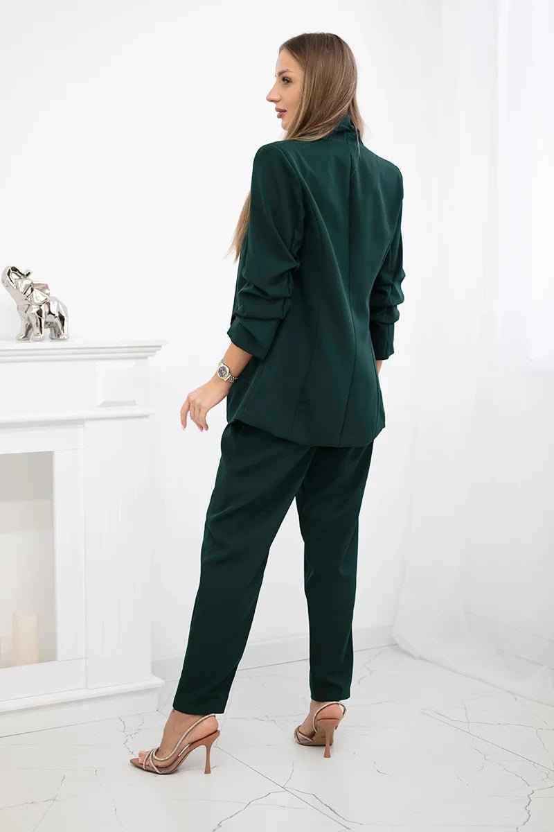 Elegant set of blazer and trousers 80172K / – Green || Dark цвет / color | Lexline Fashion