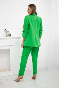 Elegant set of blazer and trousers 80172K / – Green || Light цвет / color | Lexline Fashion