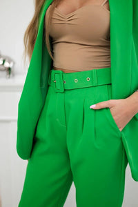 Elegant set of blazer and trousers 80172K / – Green || Light цвет / color | Lexline Fashion