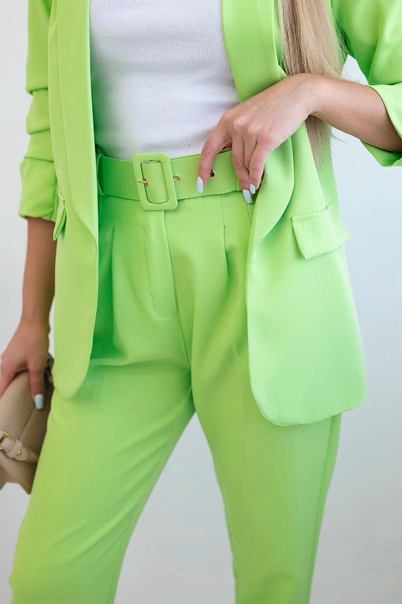 Elegant set of blazer and trousers 80172K / – Green || Neon цвет / color | Lexline Fashion