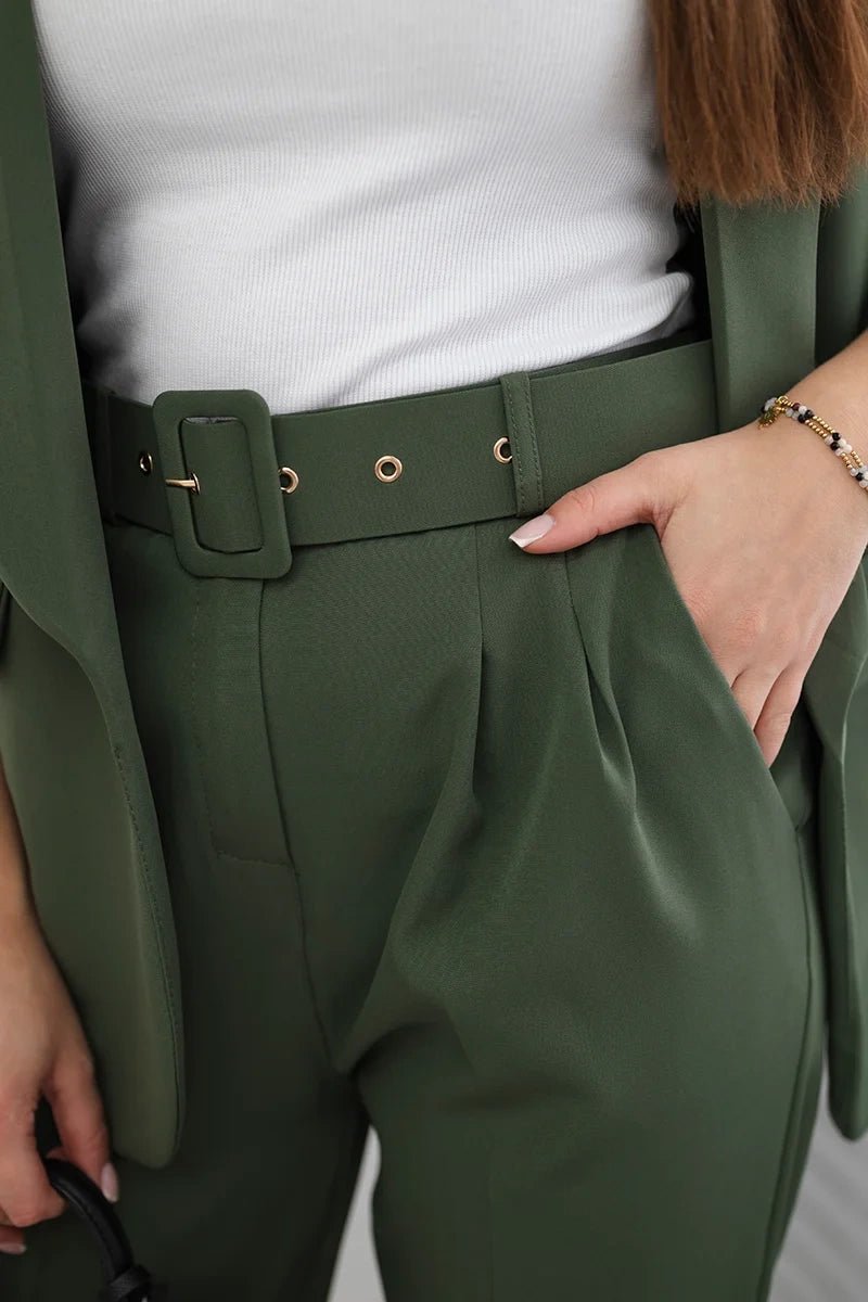 Elegant set of blazer and trousers 80172K / – Khaki цвет / color | Lexline Fashion