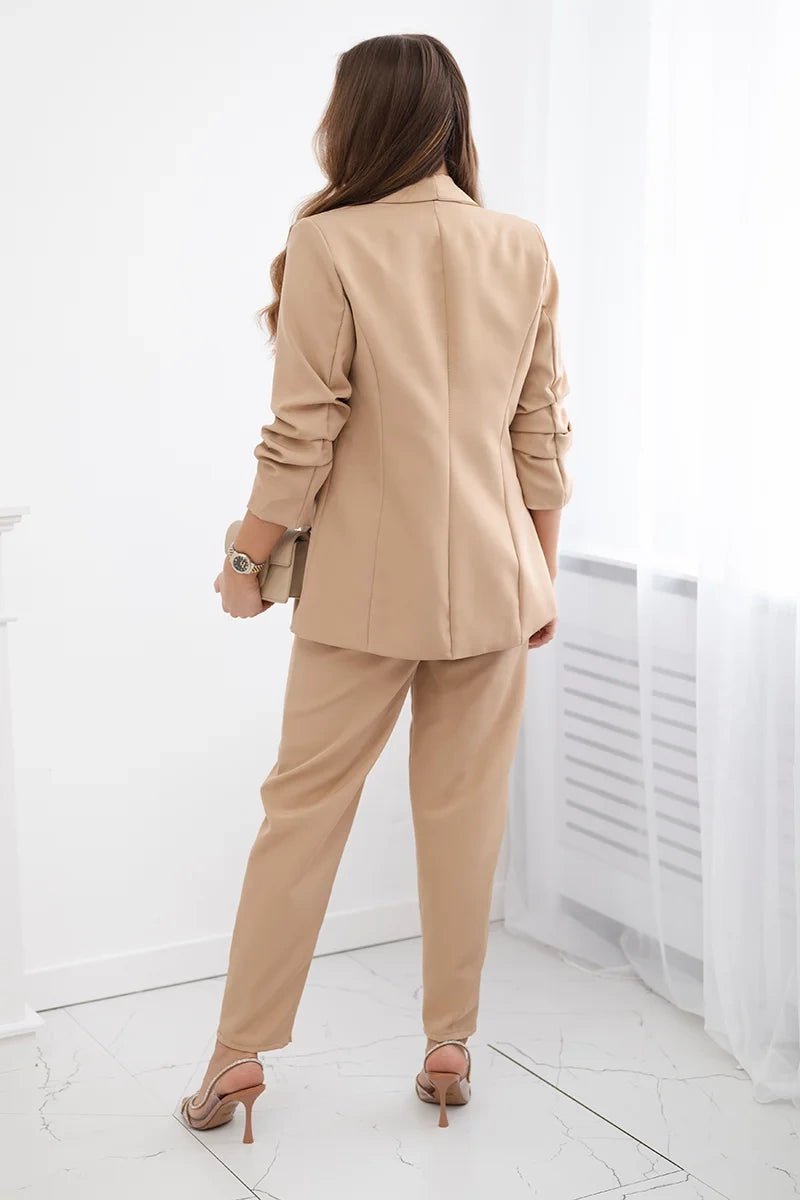 Elegant set of blazer and trousers 80172K / – Light || Camel цвет / color | Lexline Fashion