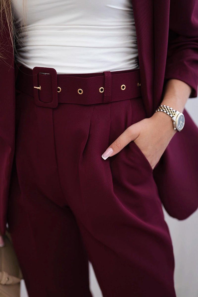 Elegant set of blazer and trousers 80172K / – Maroon цвет / color | Lexline Fashion
