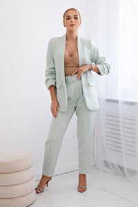 Elegant set of blazer and trousers 80172K / – Mint || Light цвет / color | Lexline Fashion