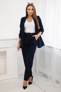 Elegant set of blazer and trousers 80172K / – Navy blue цвет / color | Lexline Fashion