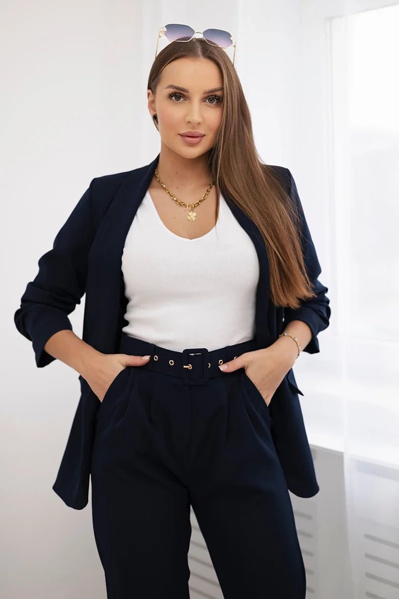 Elegant set of blazer and trousers 80172K / – Navy blue цвет / color | Lexline Fashion
