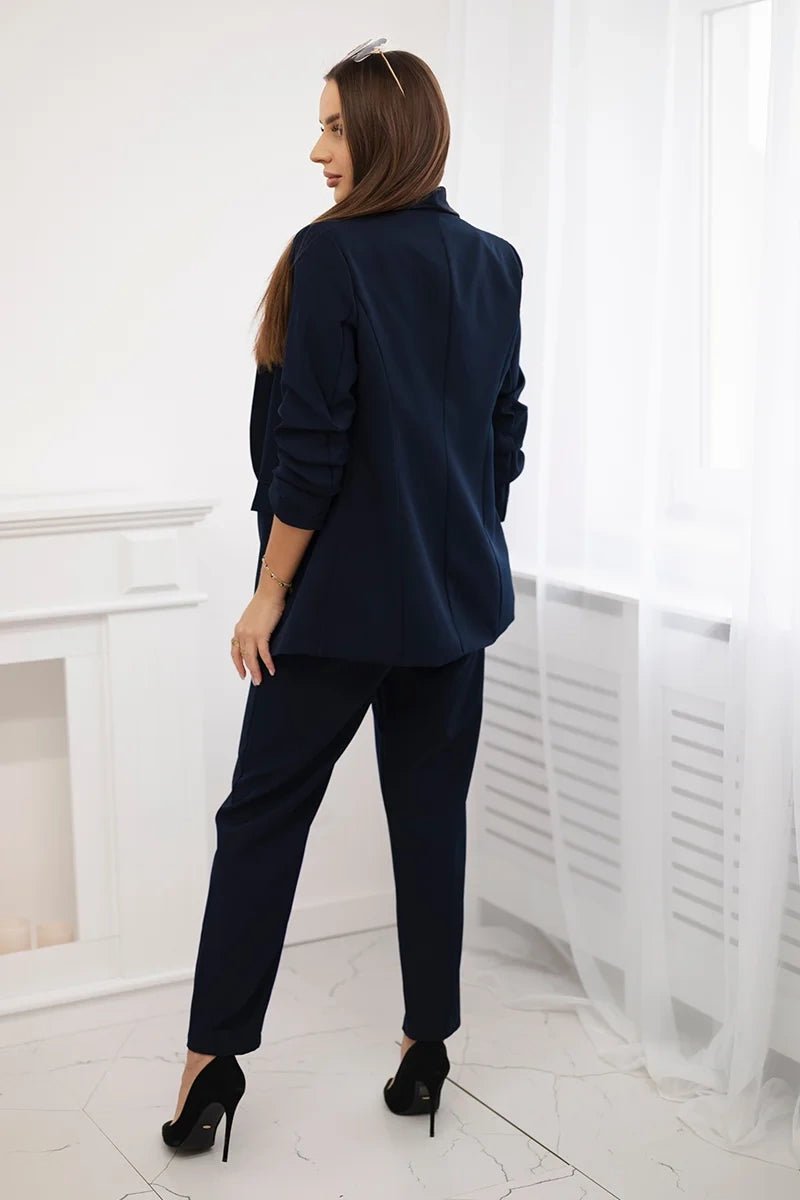 Elegant set of blazer and trousers 80172K / – Navy blue цвет / color | Lexline Fashion