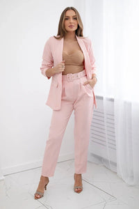 Elegant set of blazer and trousers 80172K / – Powder || Light цвет / color | Lexline Fashion